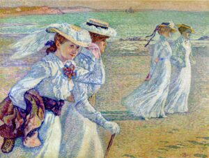 Théo van Rysselberghe, Jonge vrouwen op het strand, Théo van Rysselberghe, Jonge vrouwen op het strand,